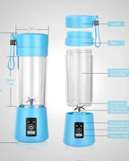 Portable USB Rechargeable Mini Blender Bottle – Personal Juicer Cup for Smoothies & Fresh Juice